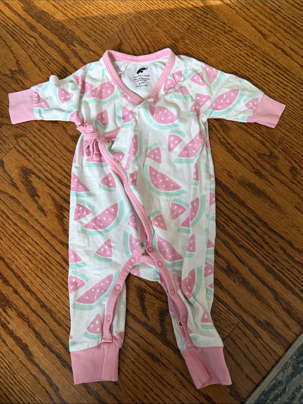 Baby One-Piece Watermelon Print Romper - Pink